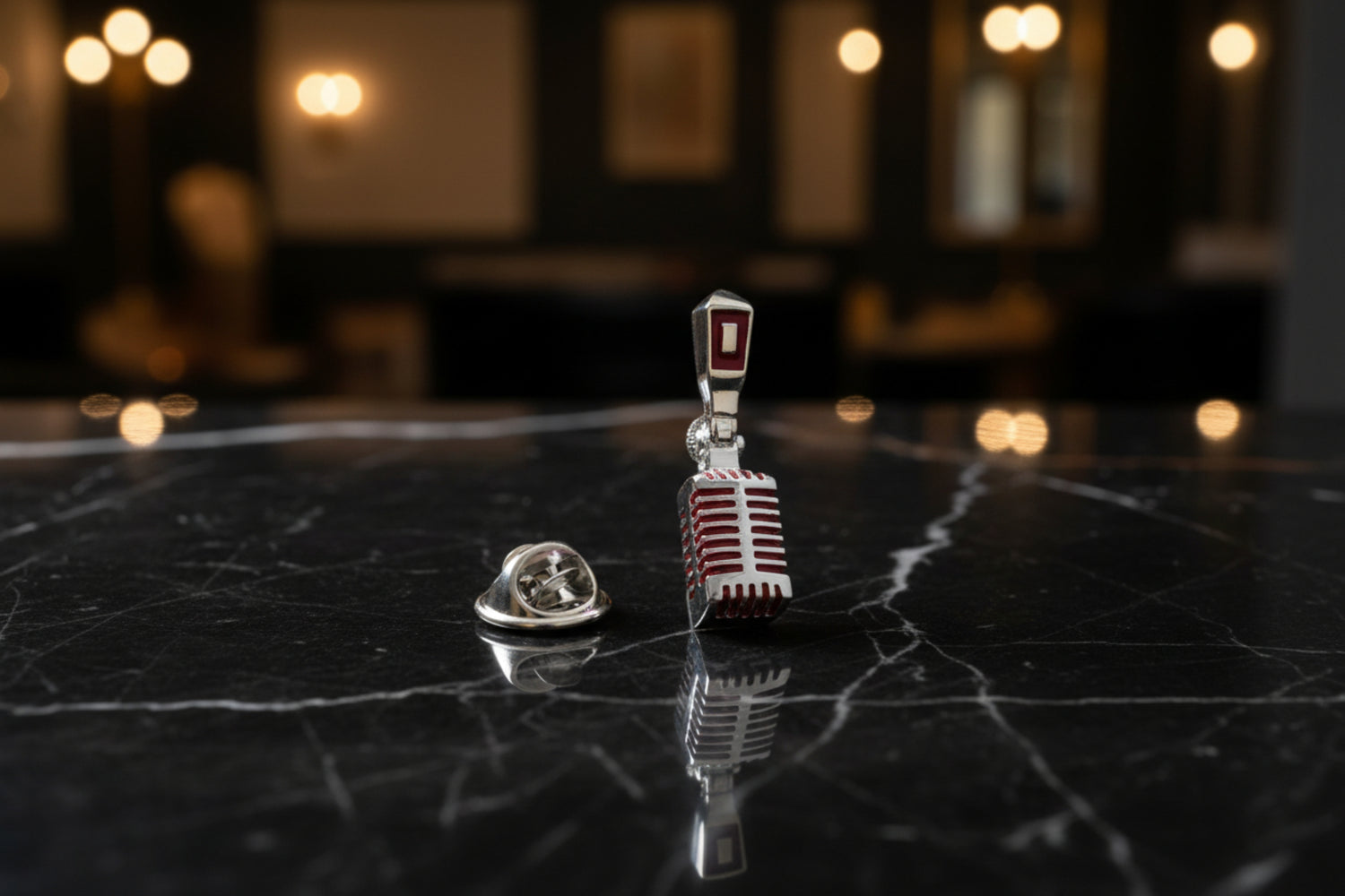 A Microphone Lapel Pin