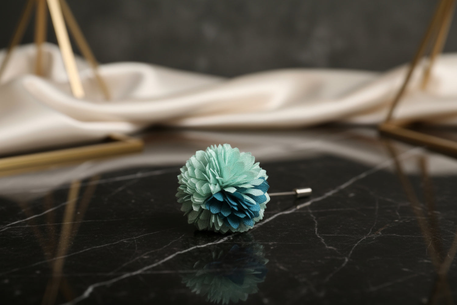 A Mint, Aqua Thin Petal Lapel Flower