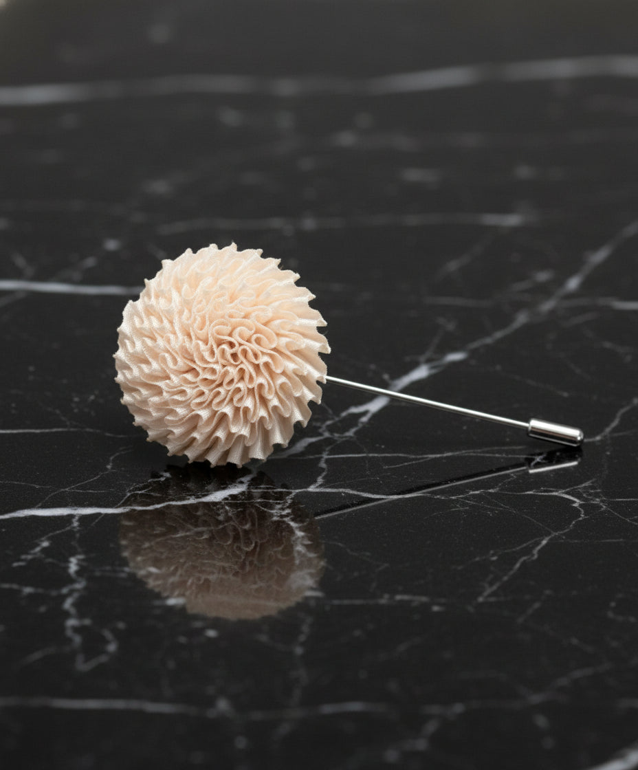 A Solid Yellow Intricate Fancy Burst Lapel Pin||Yellow