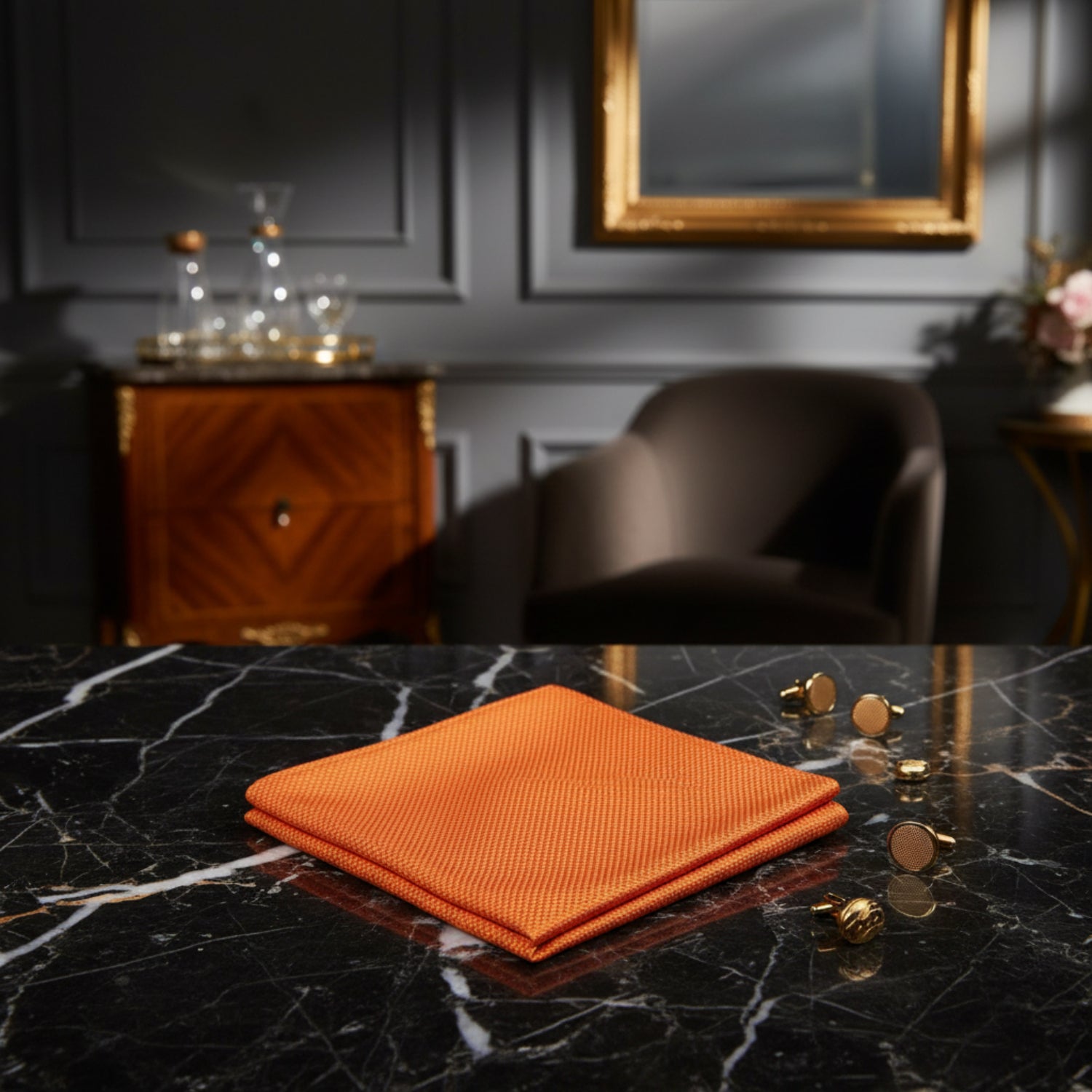 Orange Pocket Square