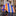 A Orange, Blue, White Stripe Pattern Necktie 