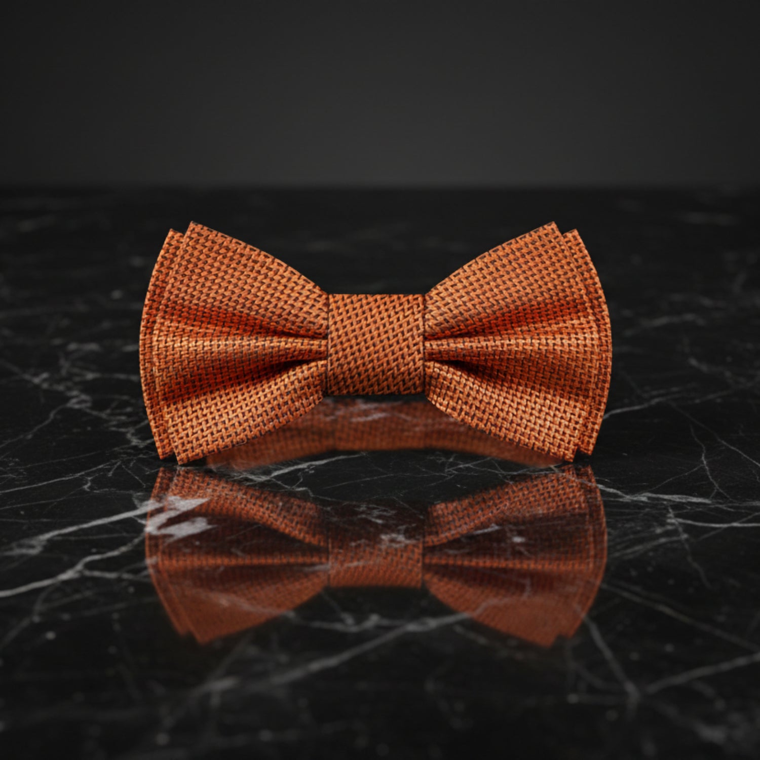 Orange Textured Bow Tie 