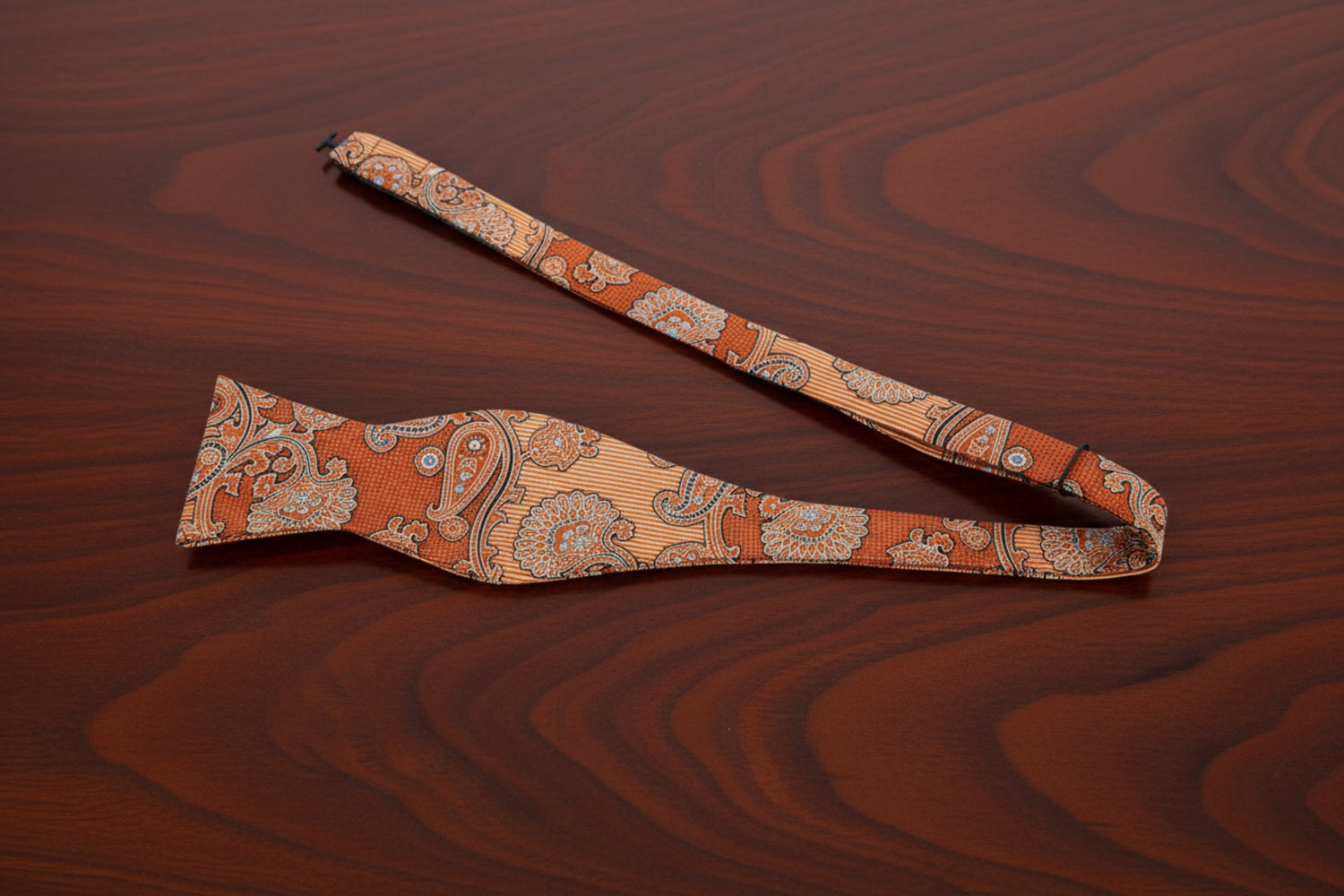 Orange Paisley Bow Tie Untied