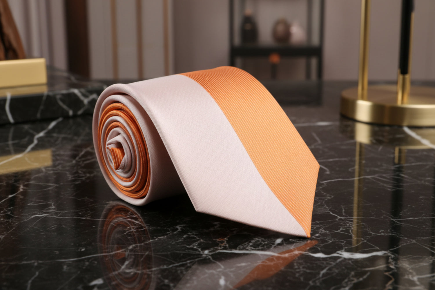 Light Orange, Orange Stripe Necktie 