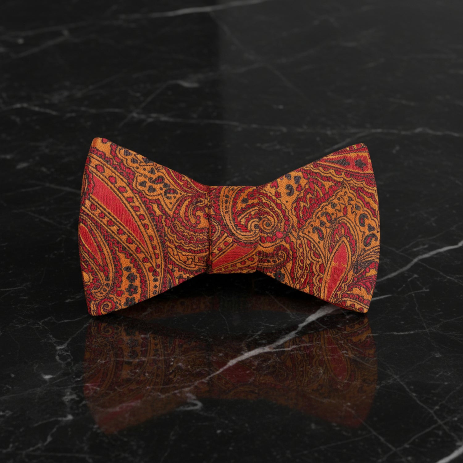 Copper, Orange Paisley Bow Tie  