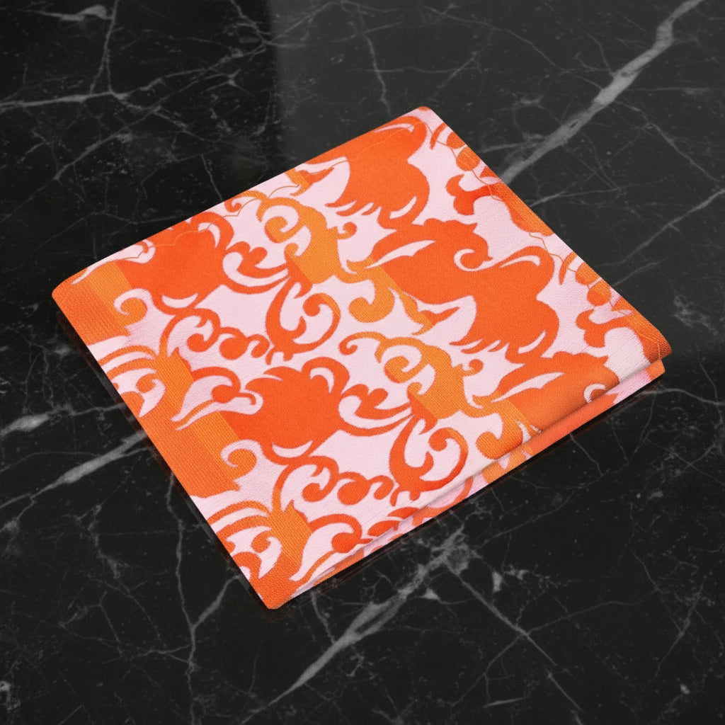 A Orange Vine Pattern Pocket Square|