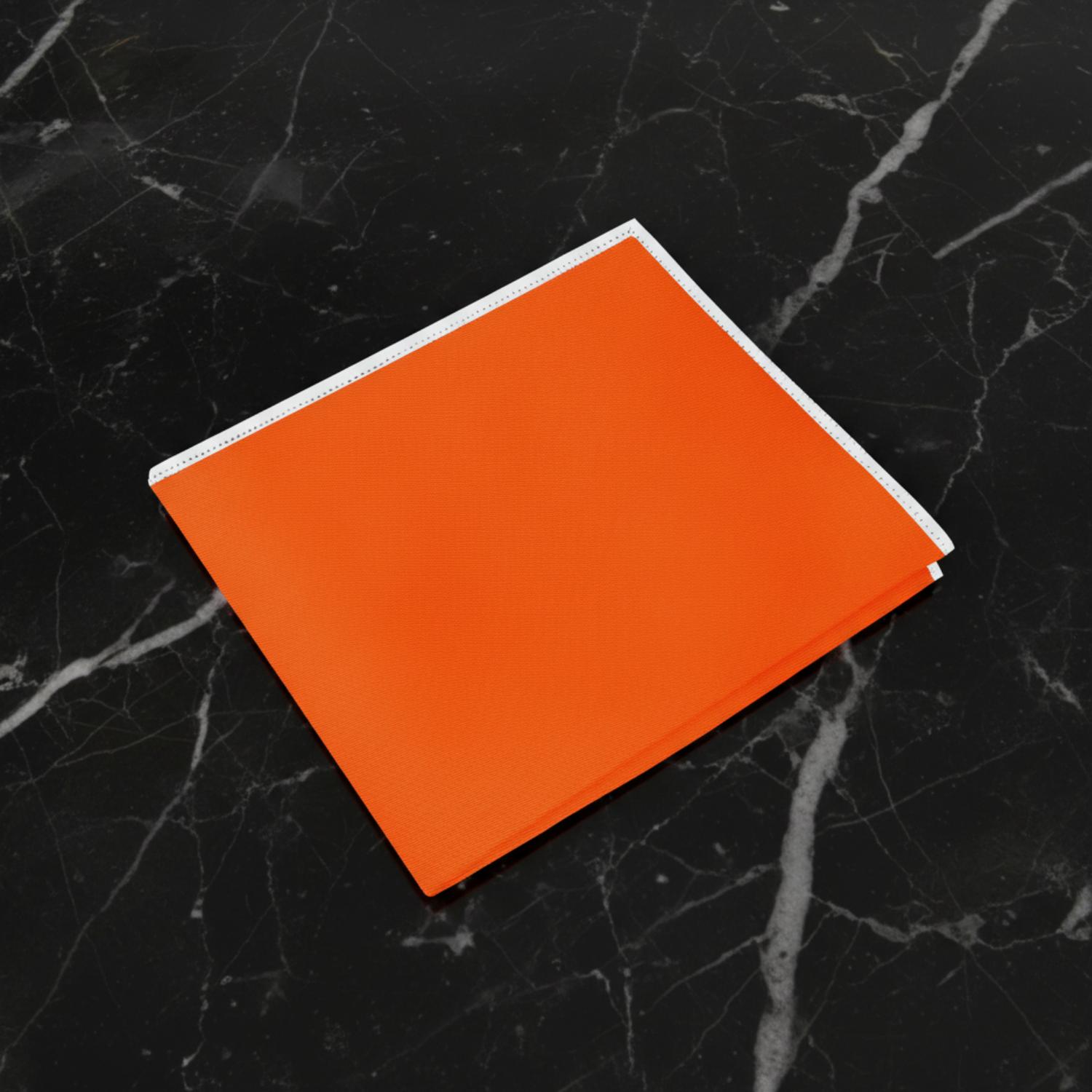 Orange with White Edge Pocket Square