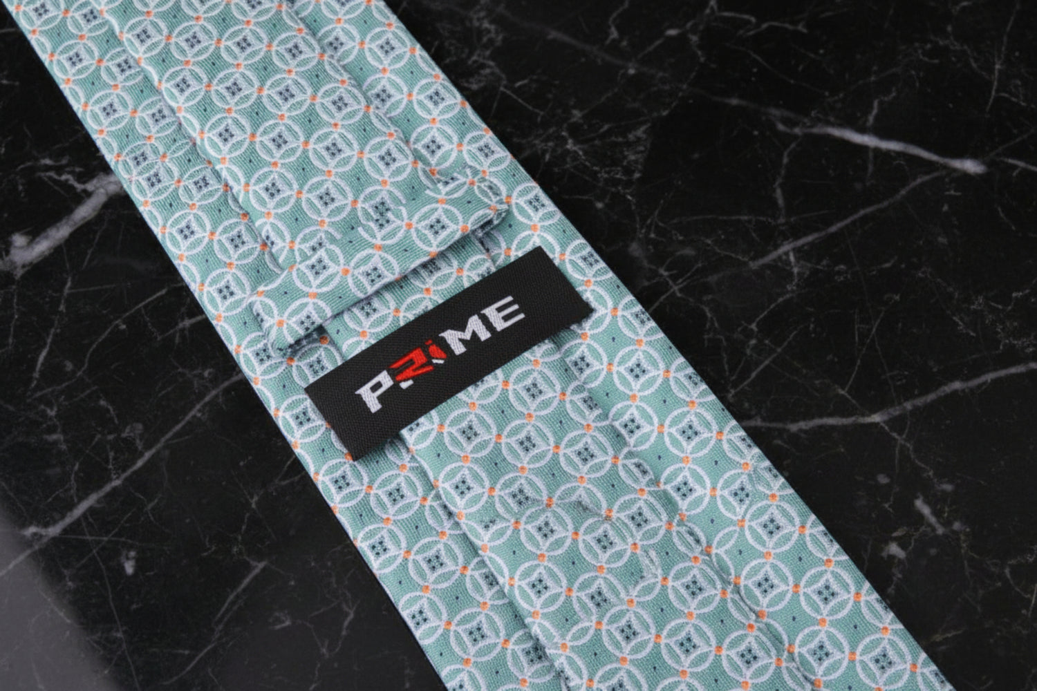 Pale mint and Orange Geometric Tie Keep