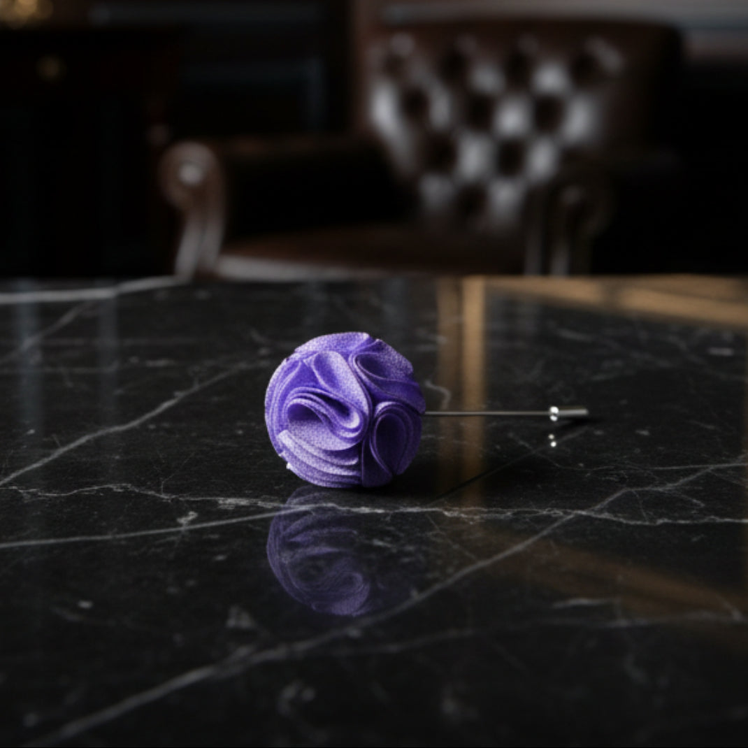 A Light Purple Leafy Petal Flower Shaped Lapel Pin
