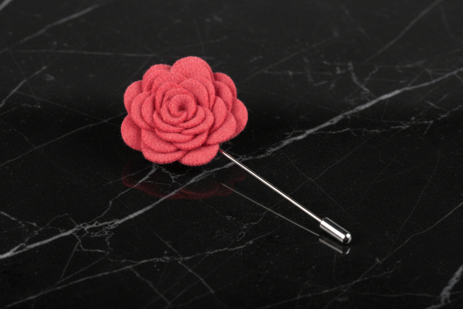 A Solid Peachy Wide Petal Flower Shaped Lapel Pin||Peachy