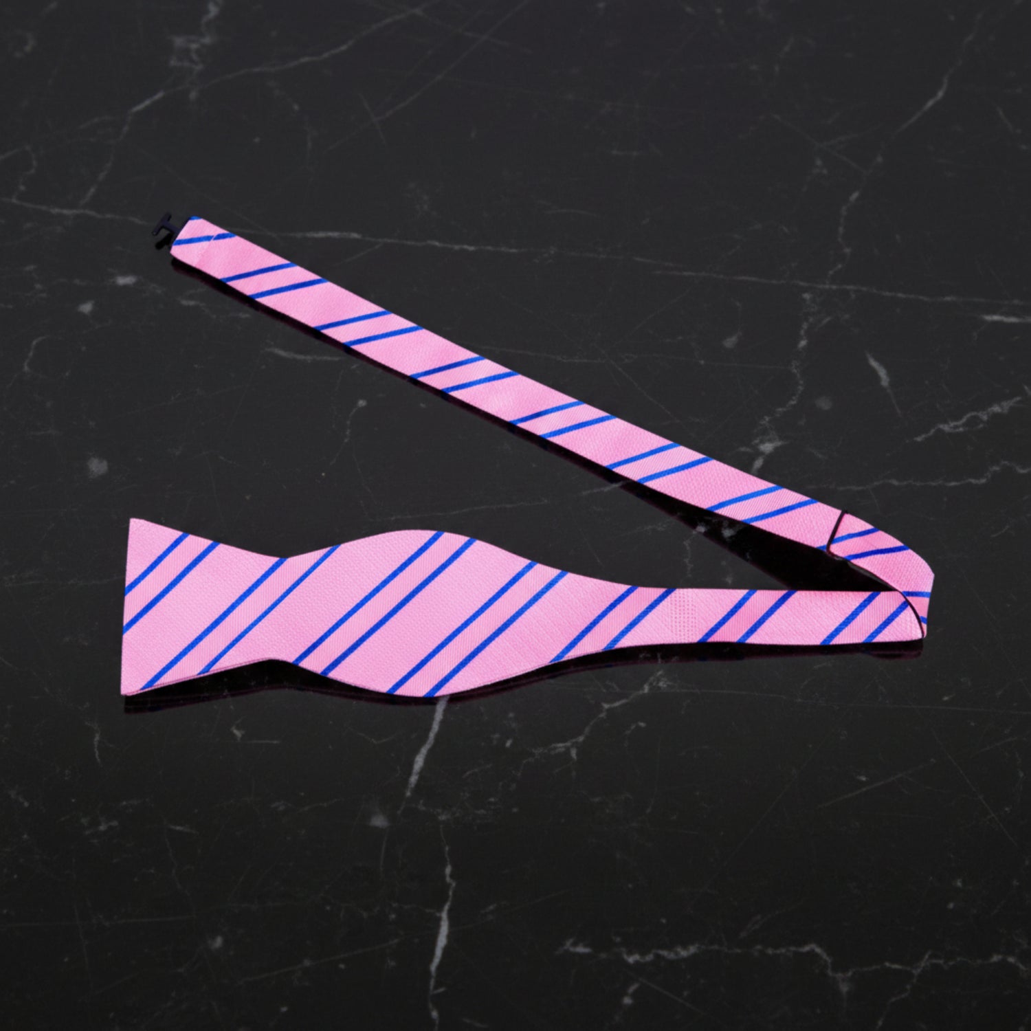 Pink, Blue Stripe Bow Tie Untied