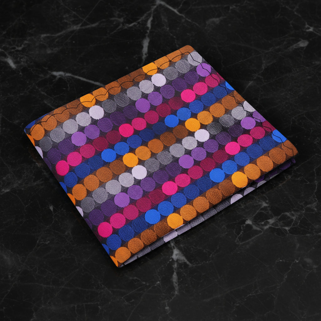 A Pink, Blue, Orange Polka Pattern Pocket Square|