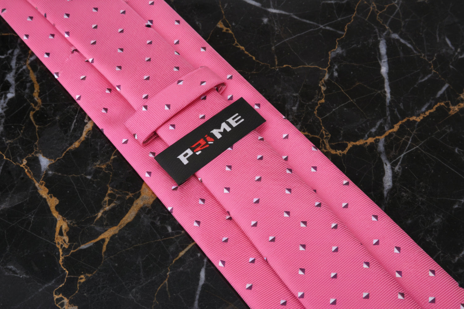 Pink, White Geometric Tie Keep