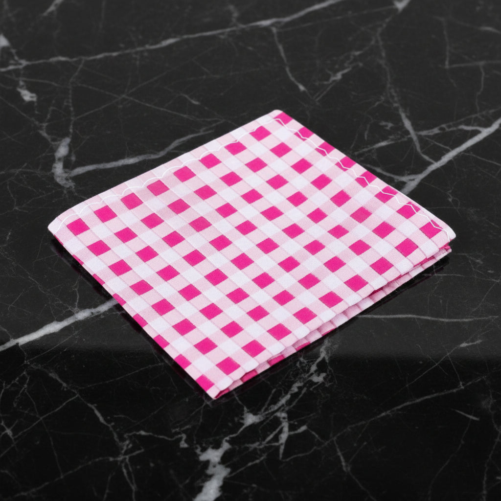 Pink White Geometric Pocket Square