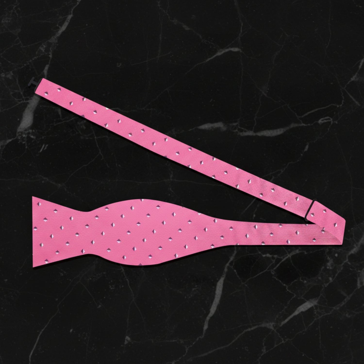 Pink, White Diamonds Bow Self Tie Bow Tie