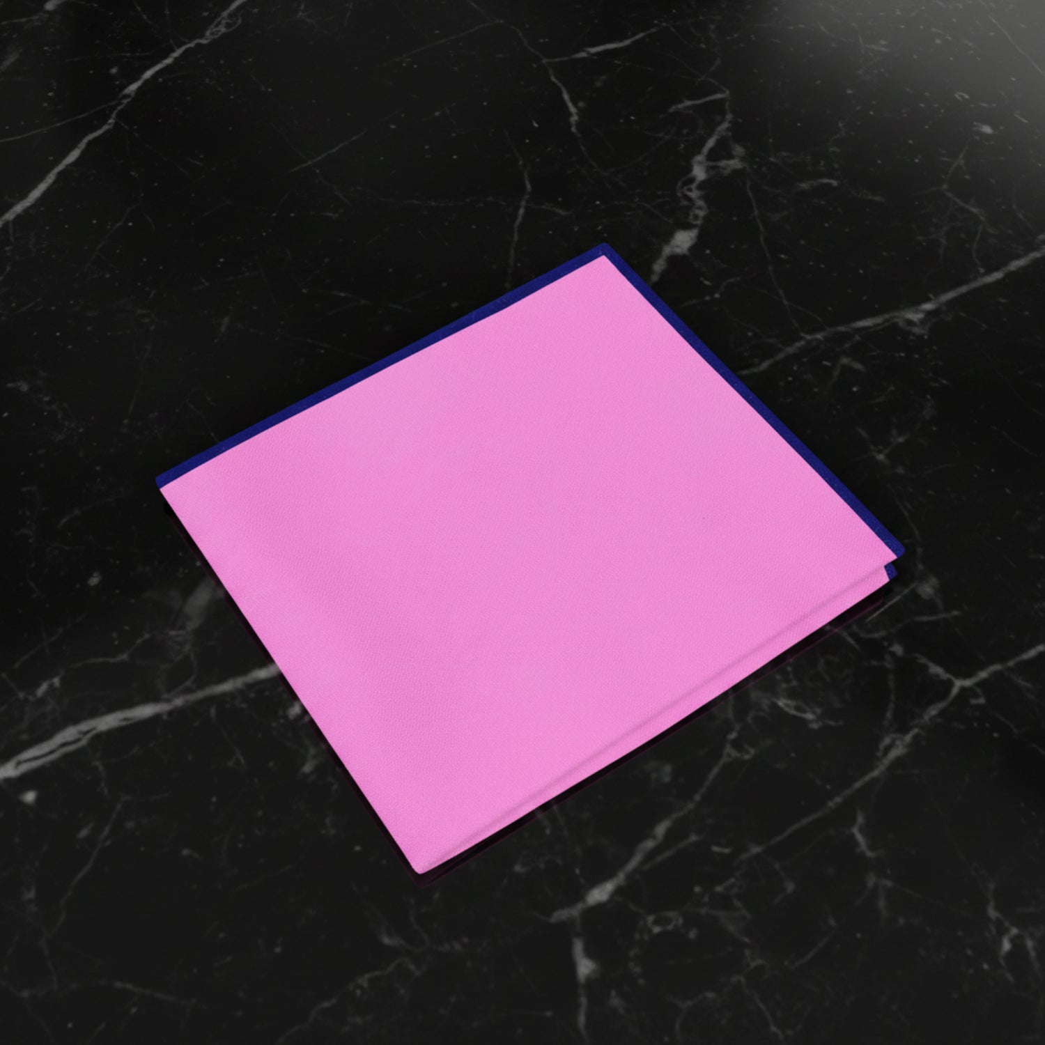 Pink and Dark Blue Edge Pocket Square