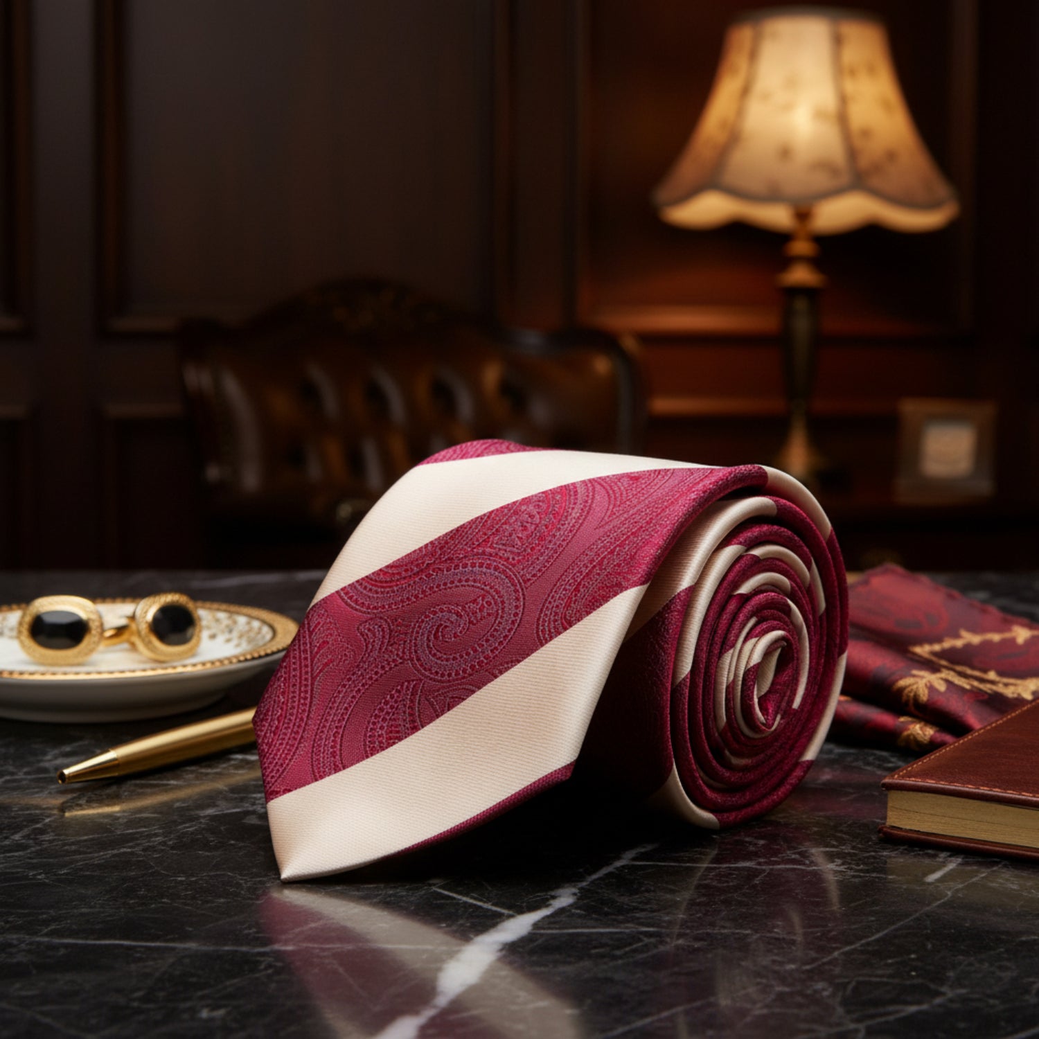 Plum Dust Paisley Tie