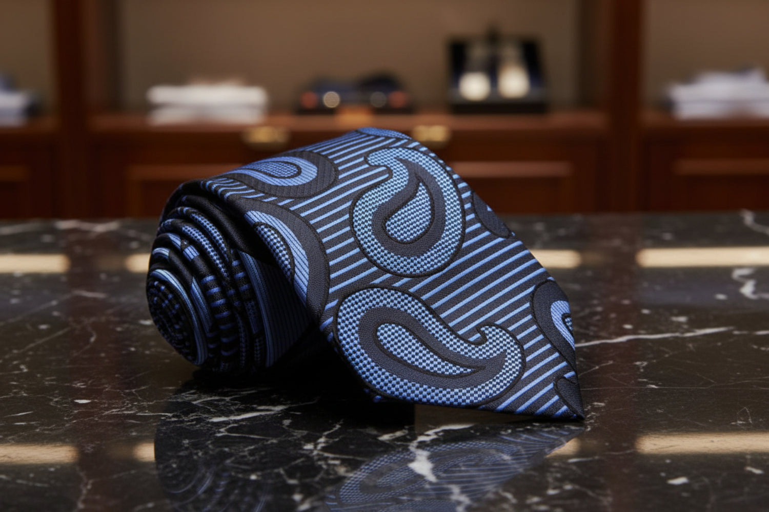 ||Blue Paisley Tie