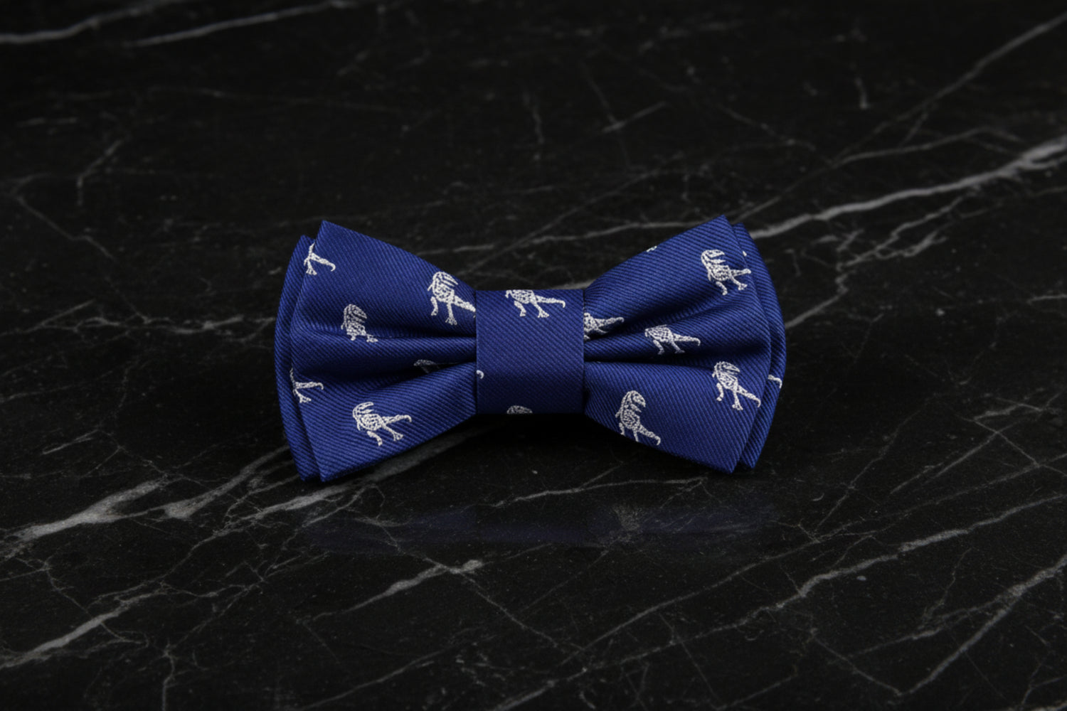 Pre Tied Blue, Grey T-Rex Bow Tie 