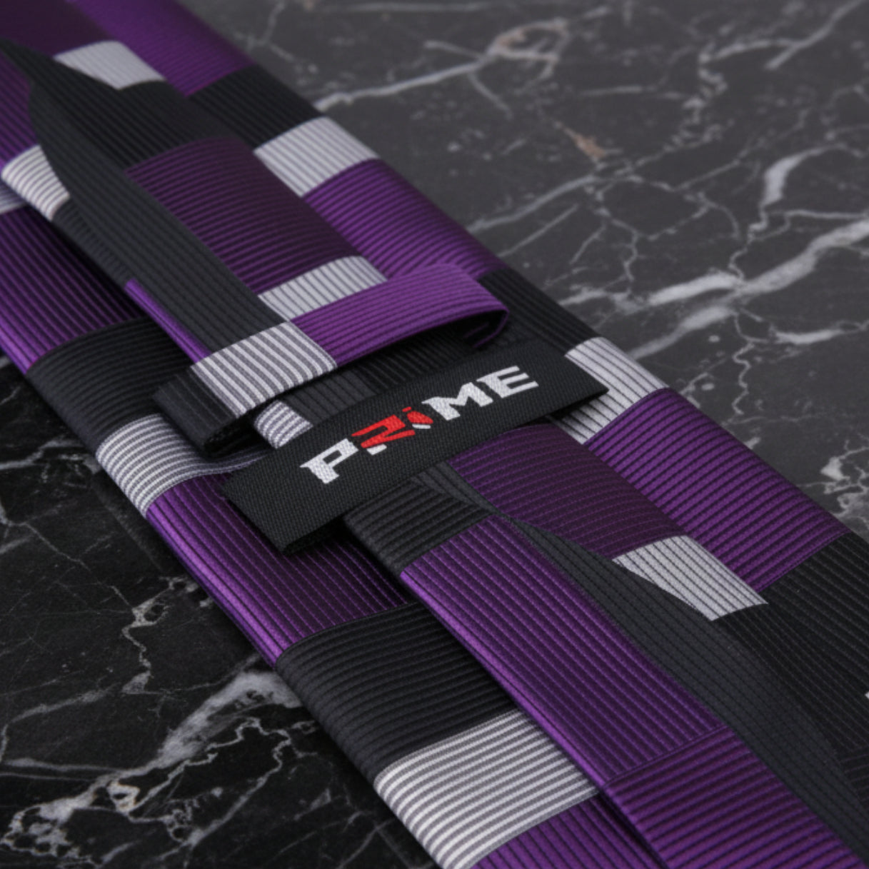 Purple, Black, Silver Abstract Tie Keep