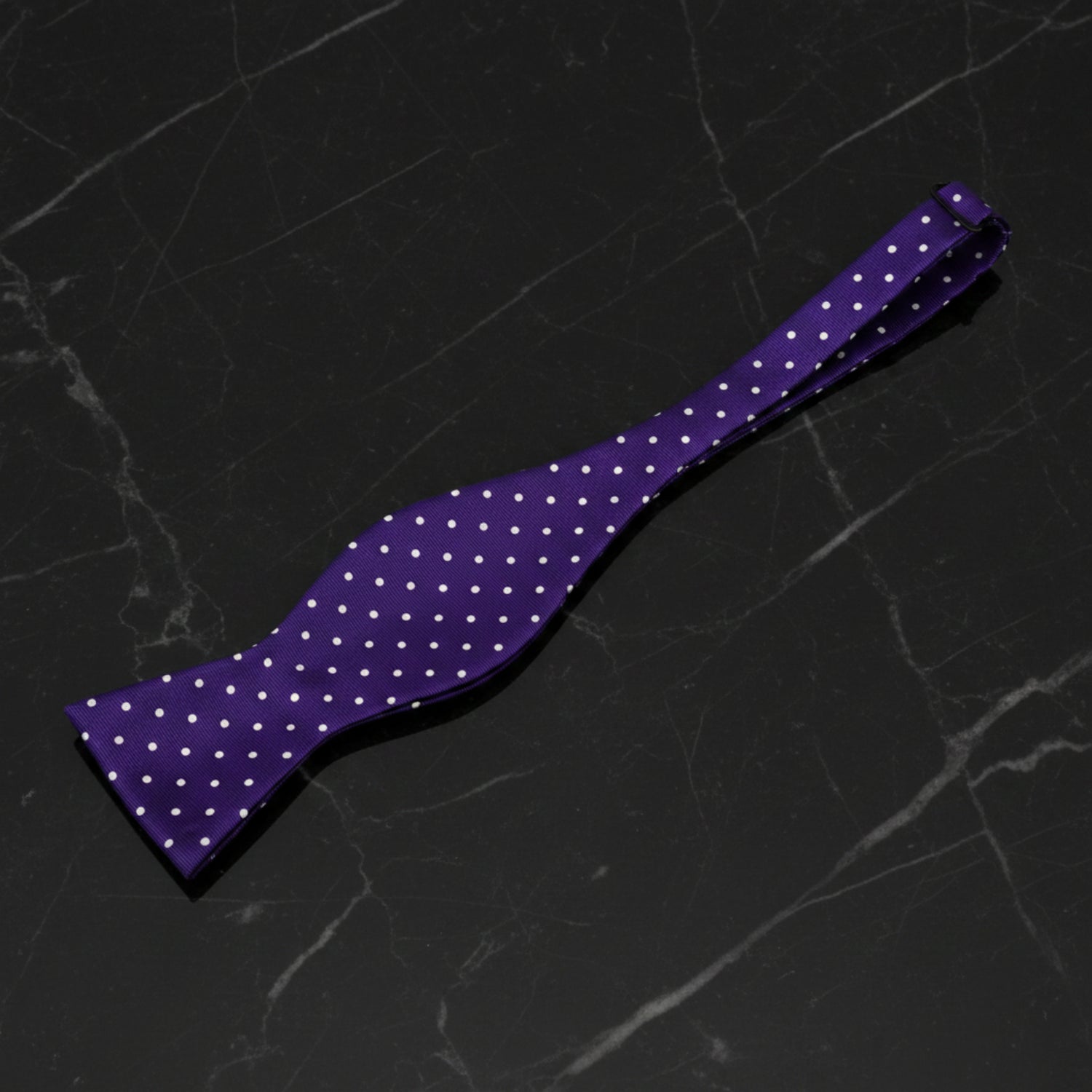 Purple, White Polka Bow Tie Self-Tie