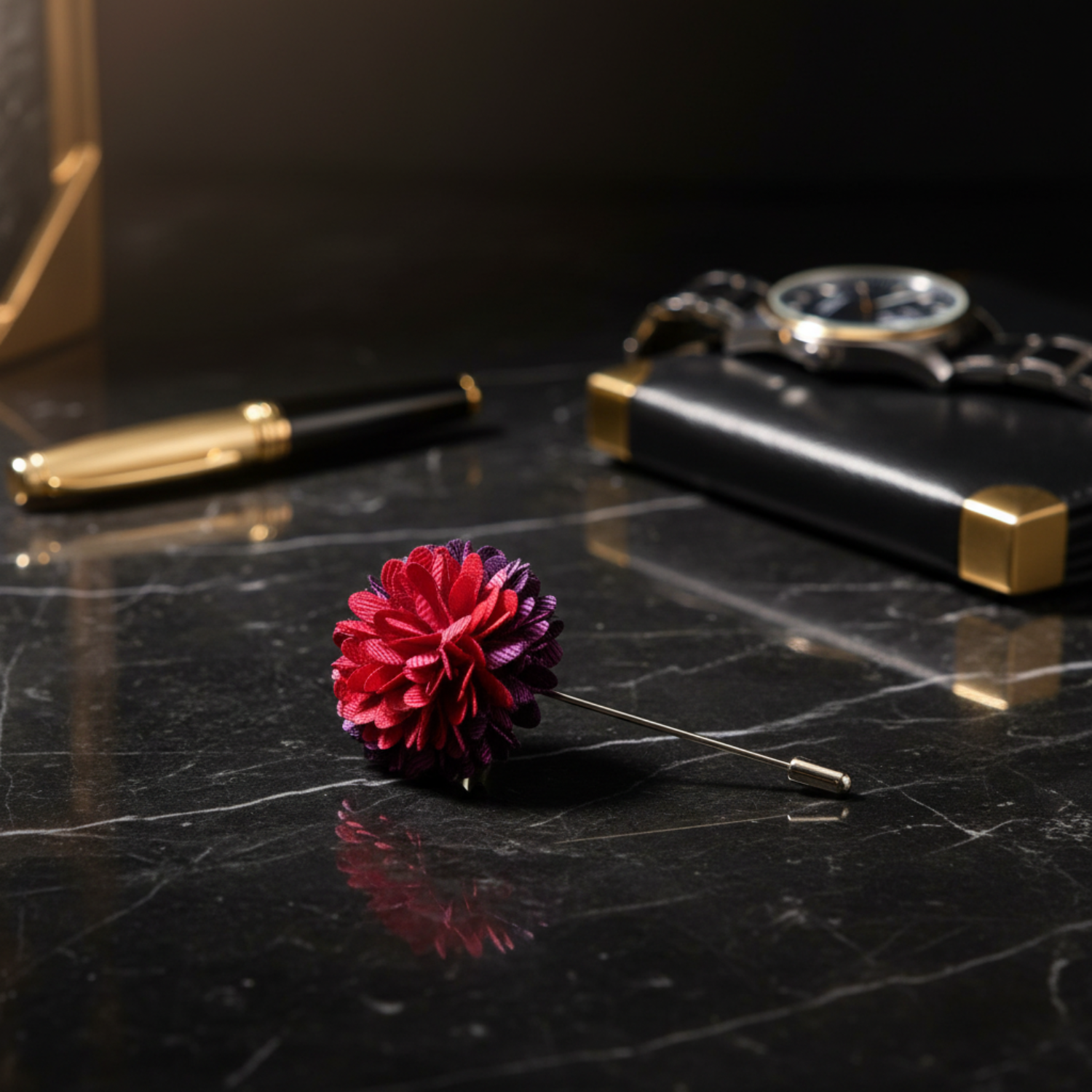 Purple/Red Blossom Lapel Pin