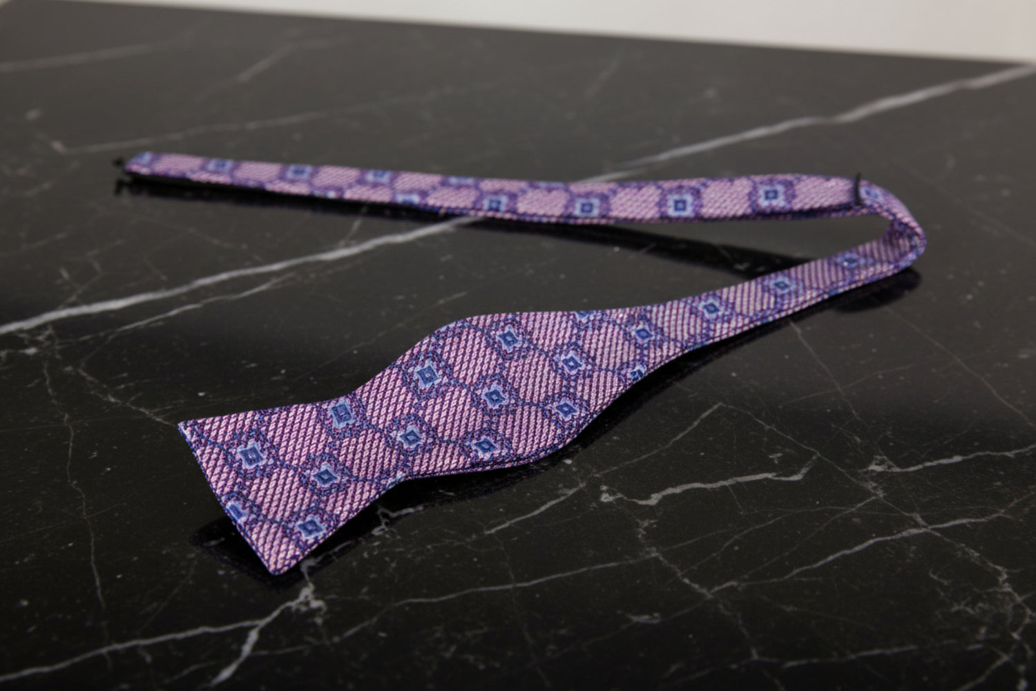 Purple Geometric Self Tie Bow Tie