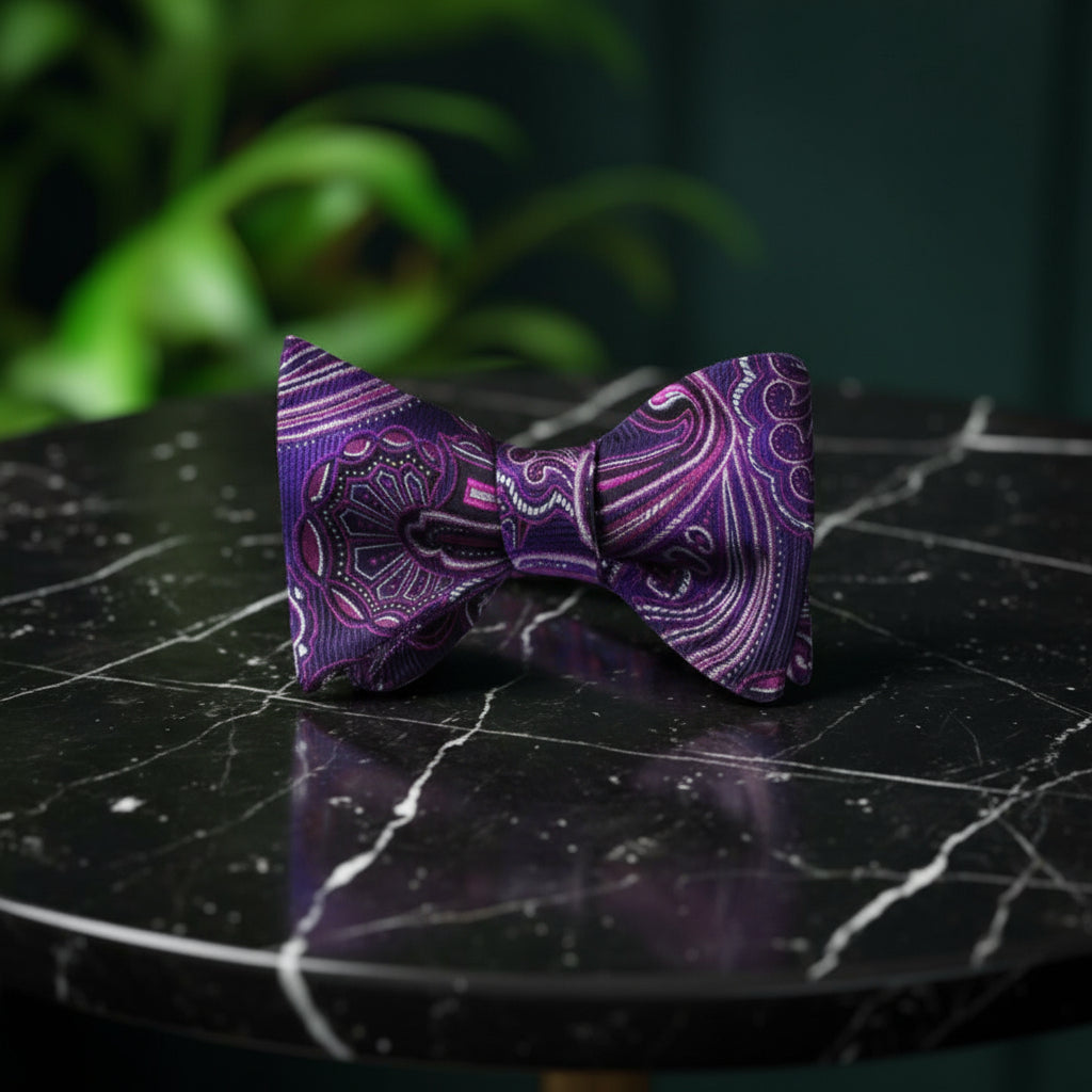 Shades of Purple Paisley Bow Tie 