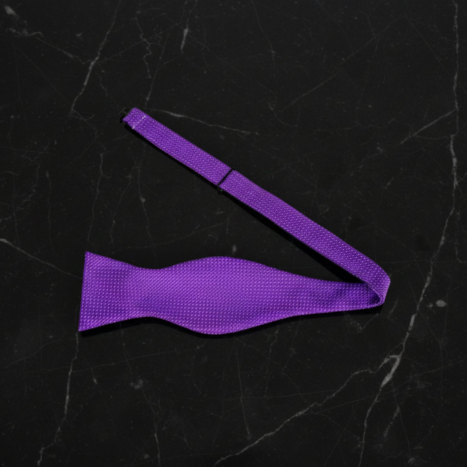 Purple, White Polka Bow tie untied
