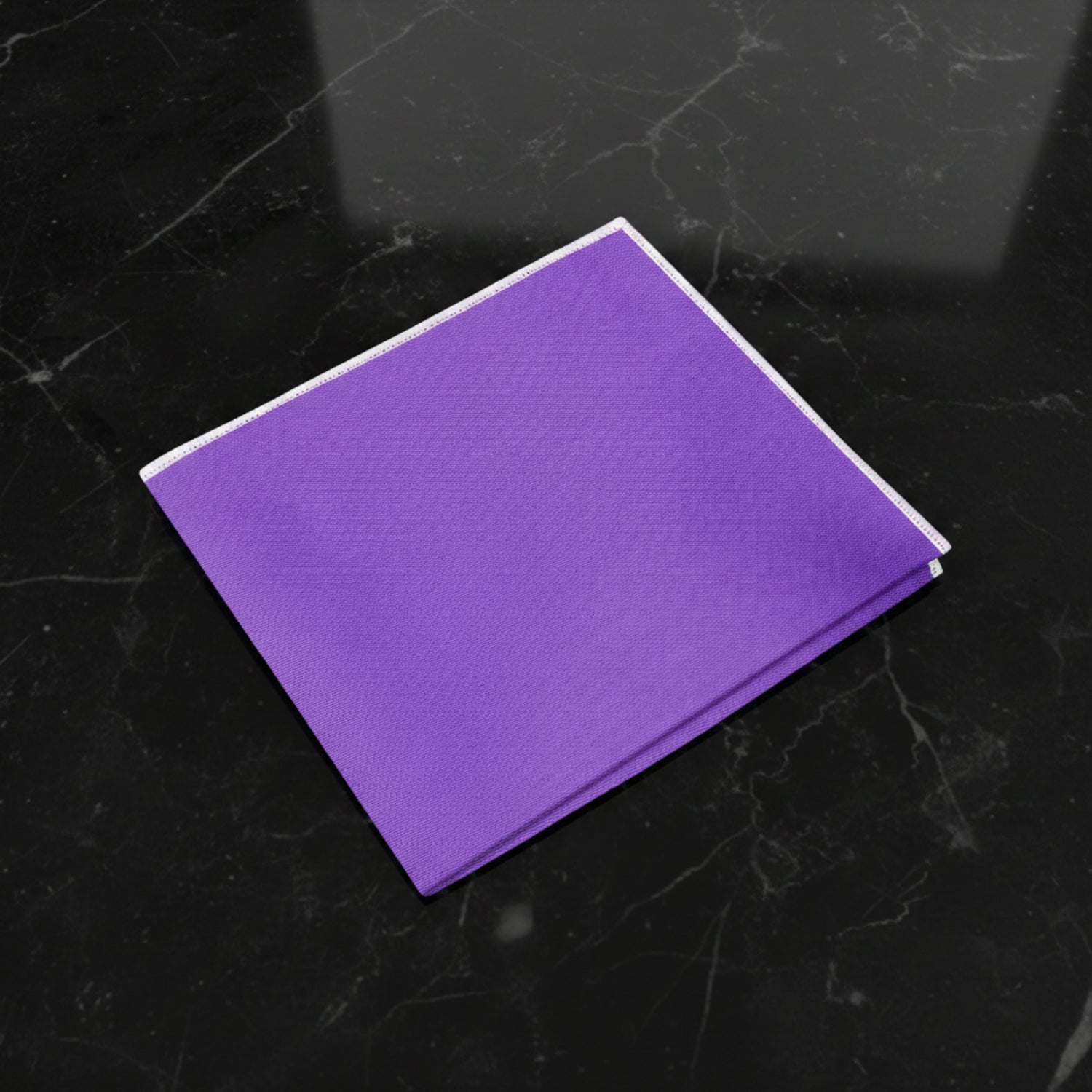 Purple with White Edge Pocket Square