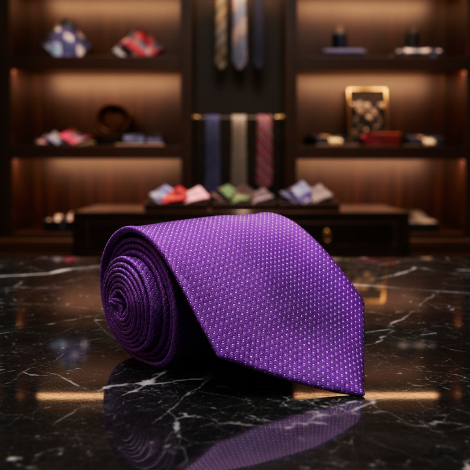 Purple with White Dots Tie 