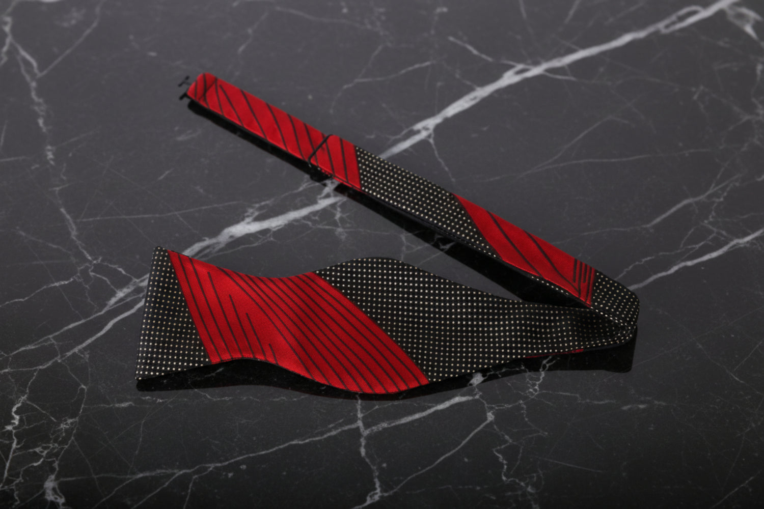 Red and Black Abstract Self Tie Bow Tie