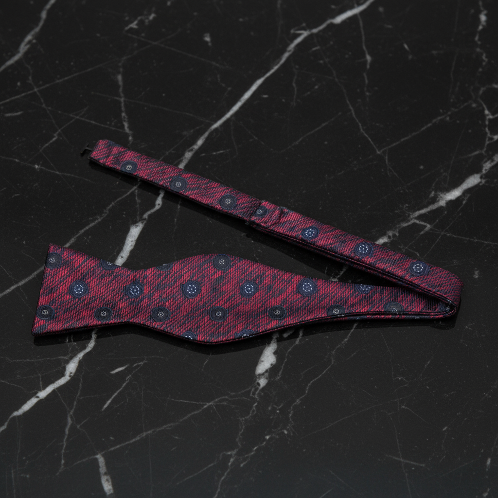 Red, Black Geometric Bow Tie Self Tie