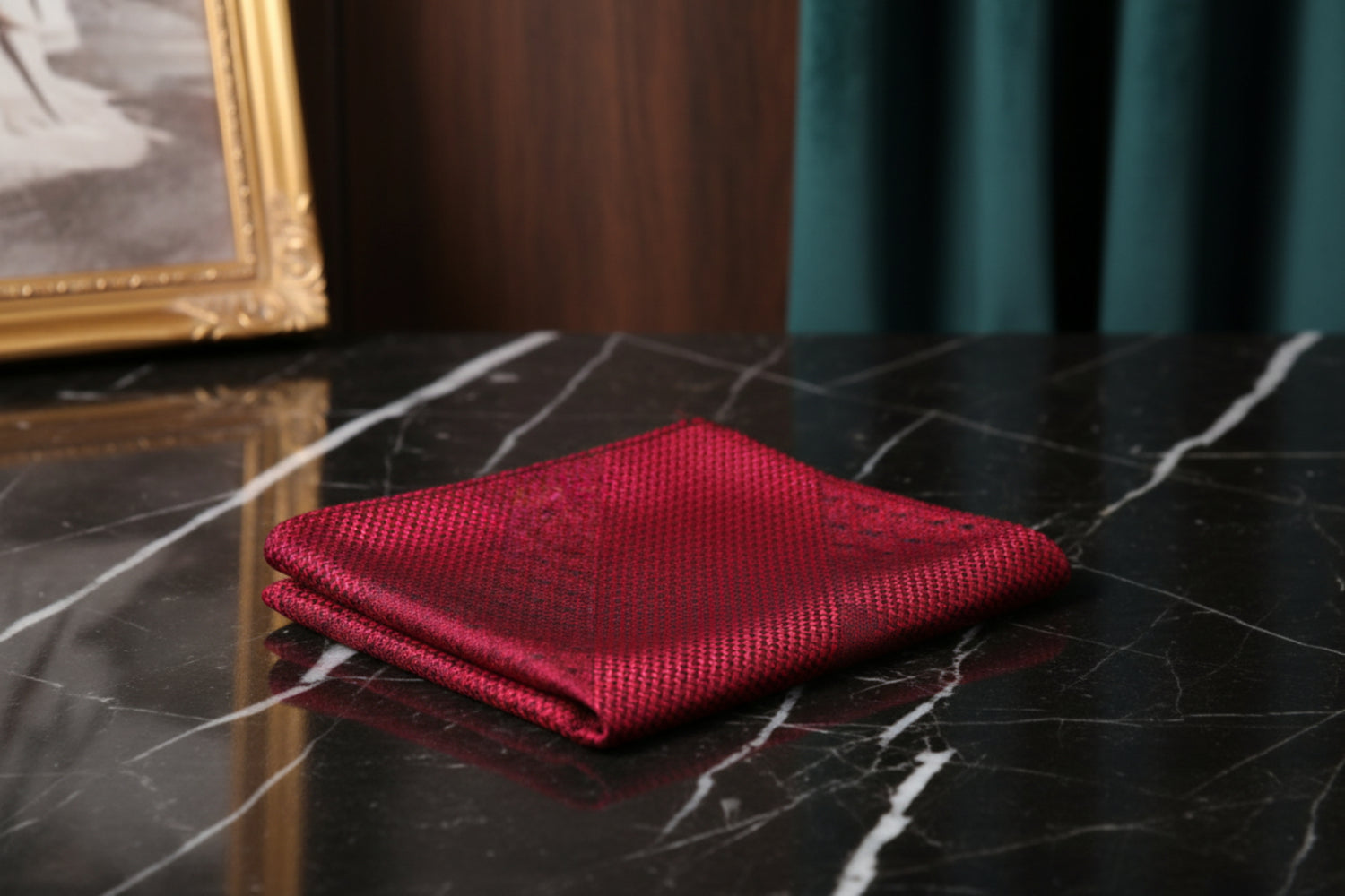 Main View: Red Textured Pocket Square