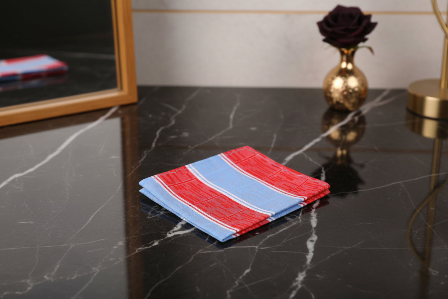 Red and Blue Stripe Pocket Square