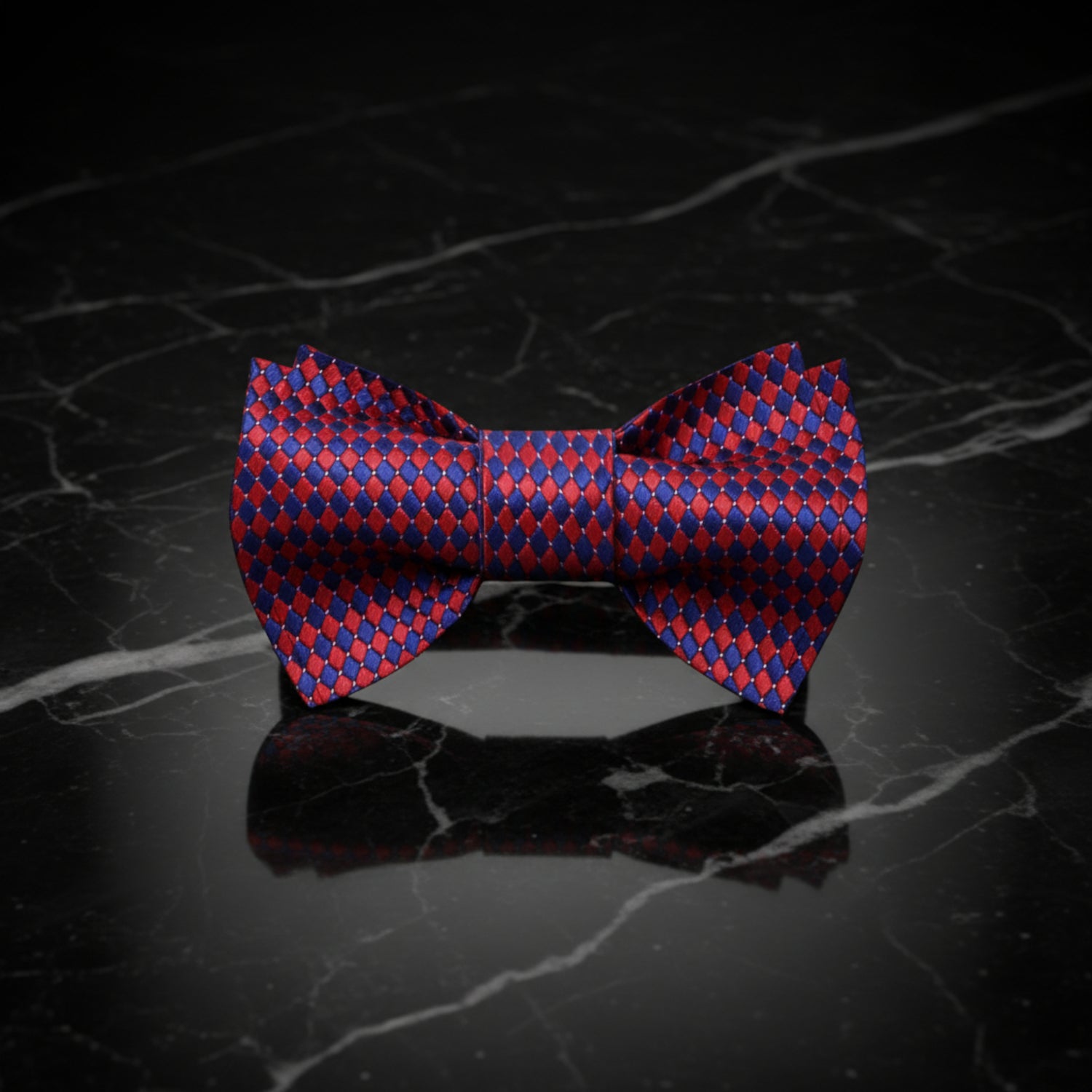 Red, Blue Diamonds Bow Tie  