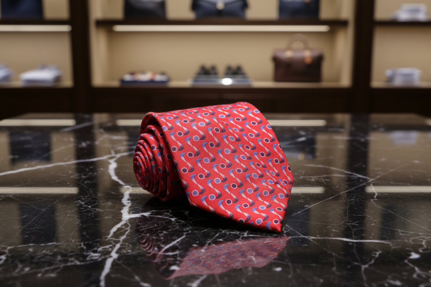 Red, Blue Propellers and Dots Tie