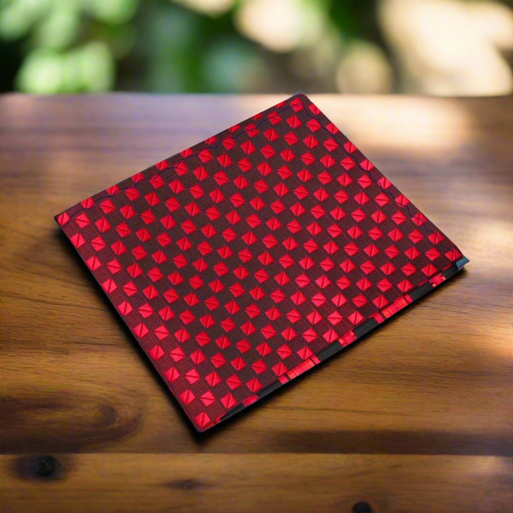 Main View: Pattern On Fabric: Geometric Diamonds Color Of Fabric: Dark Red, Red