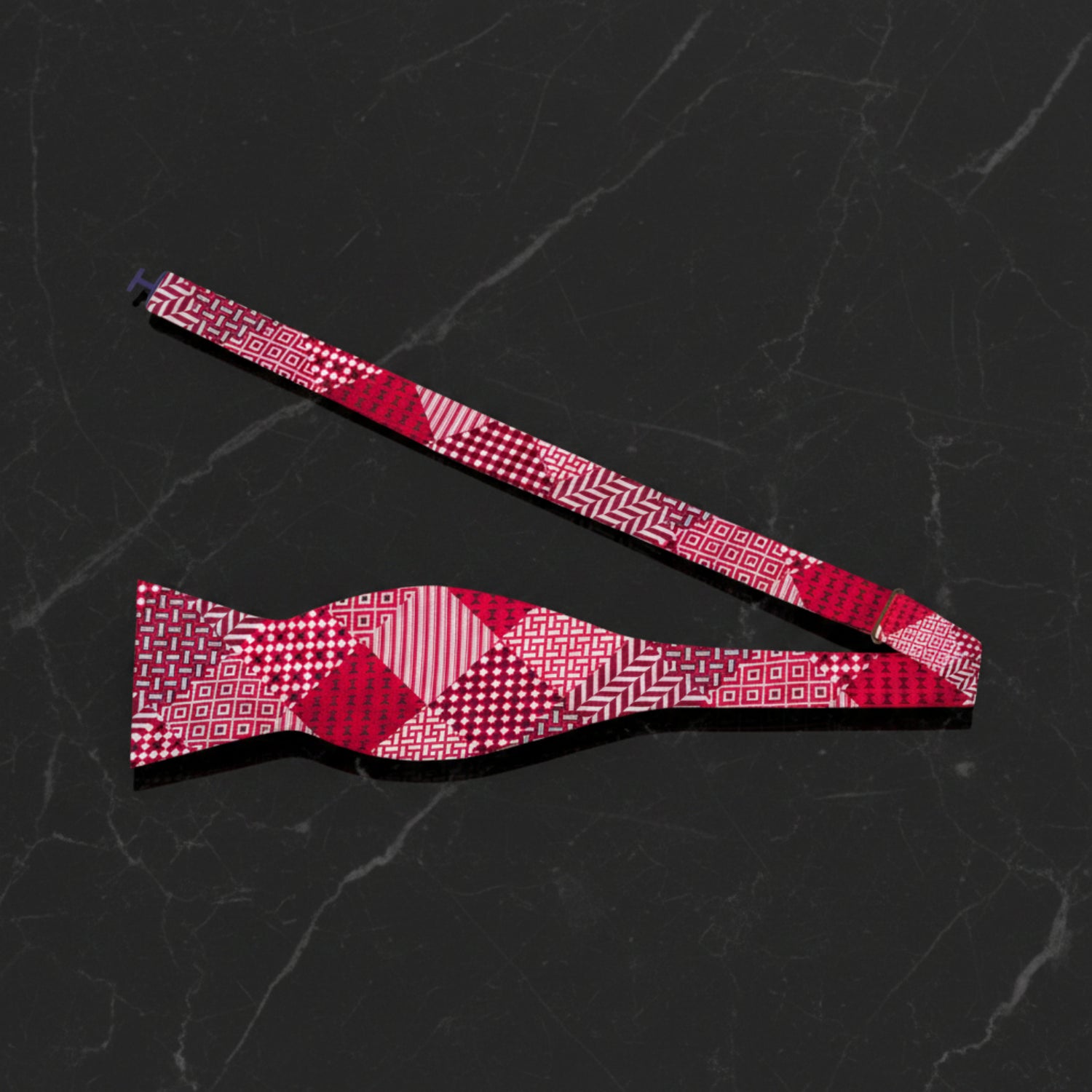 Red Geometric Self Tie Bow Tie