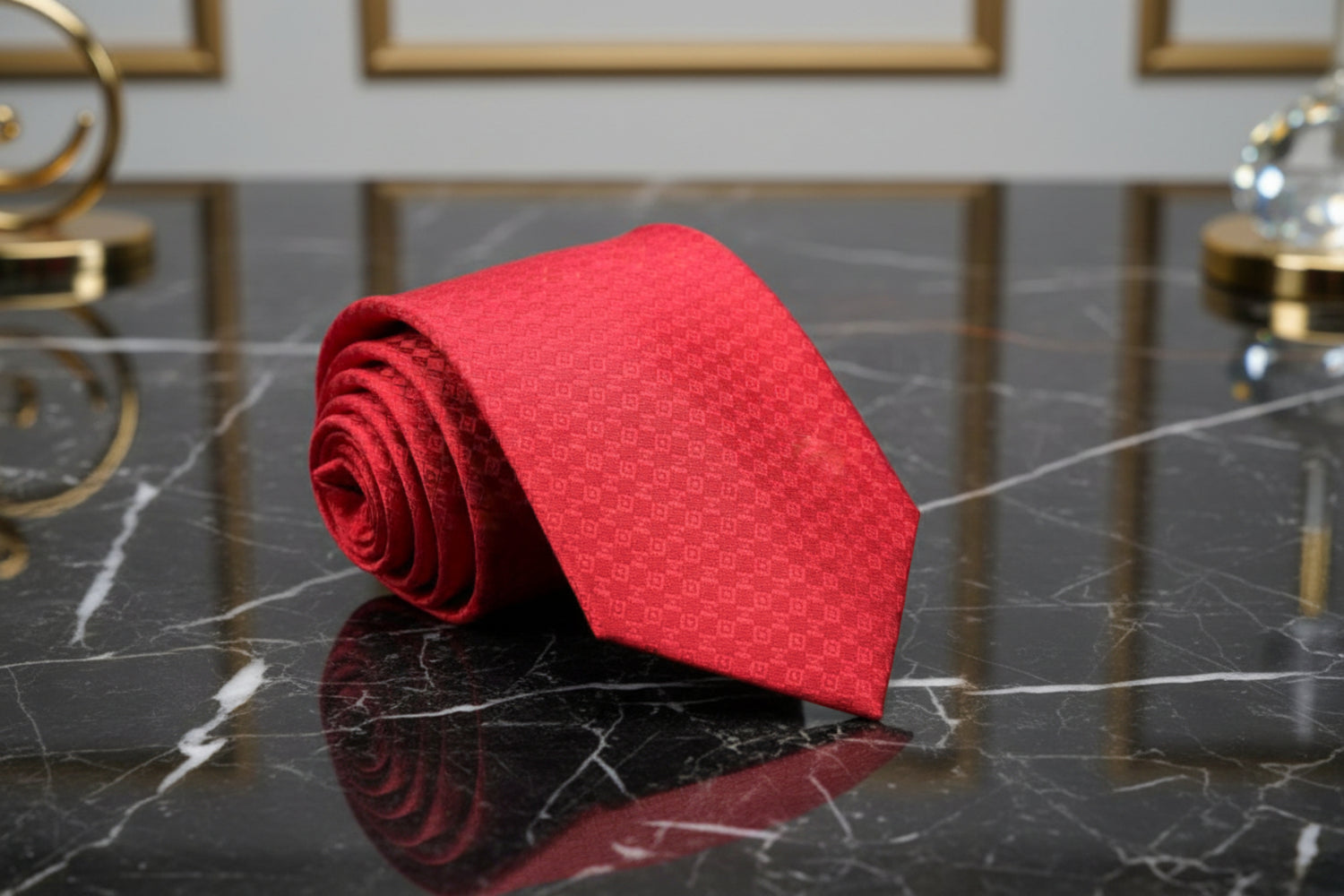 Red Geometric Tie 