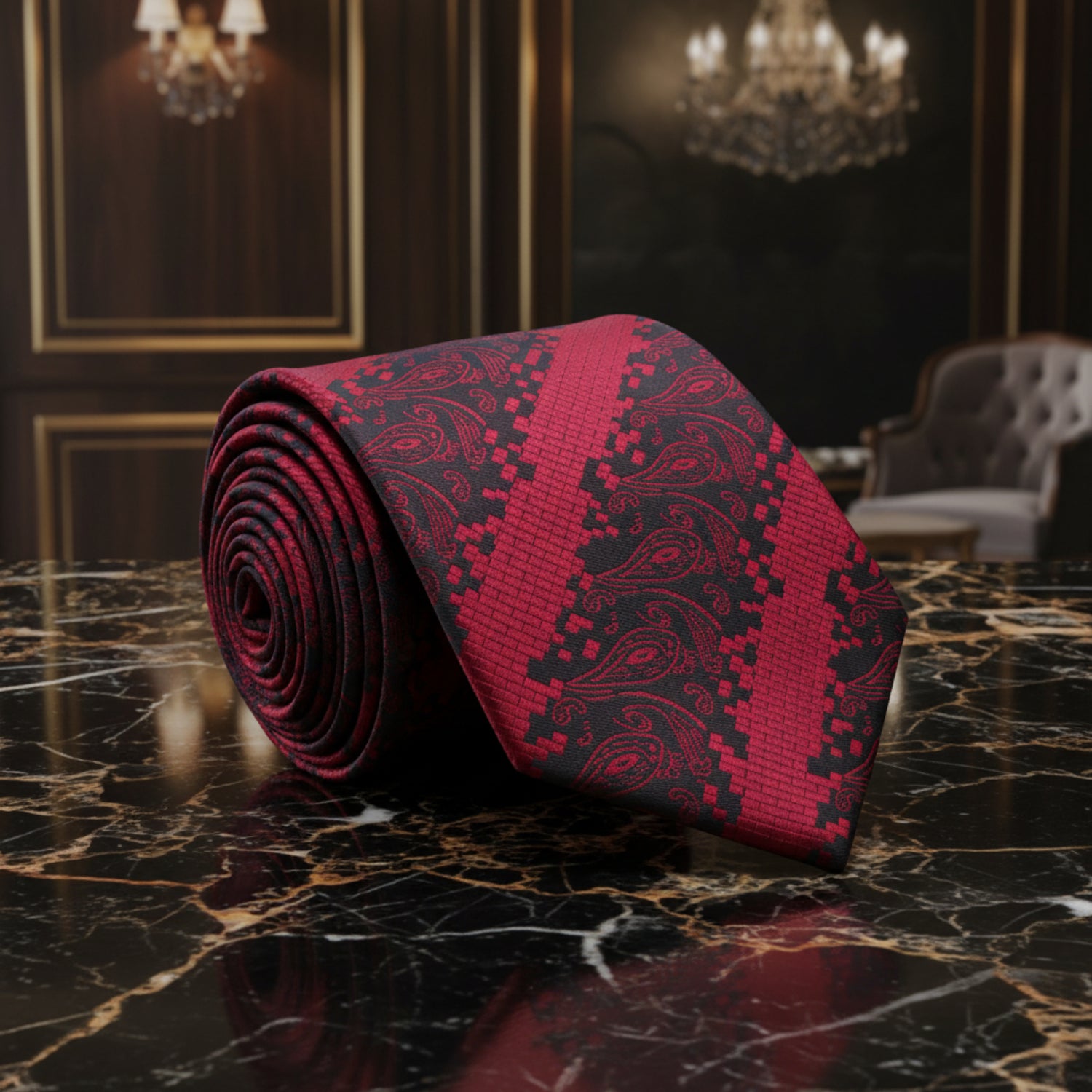 Red Paisley Tie