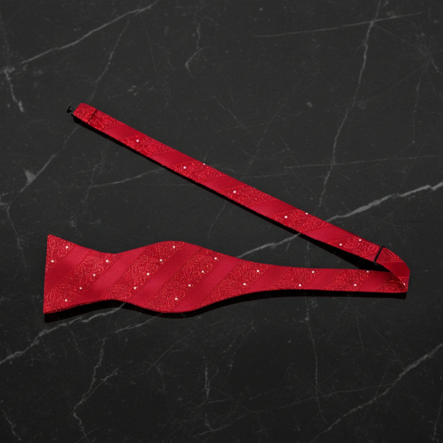 Self-Tie Red Bow Tie with Floral Texture Bow Tie