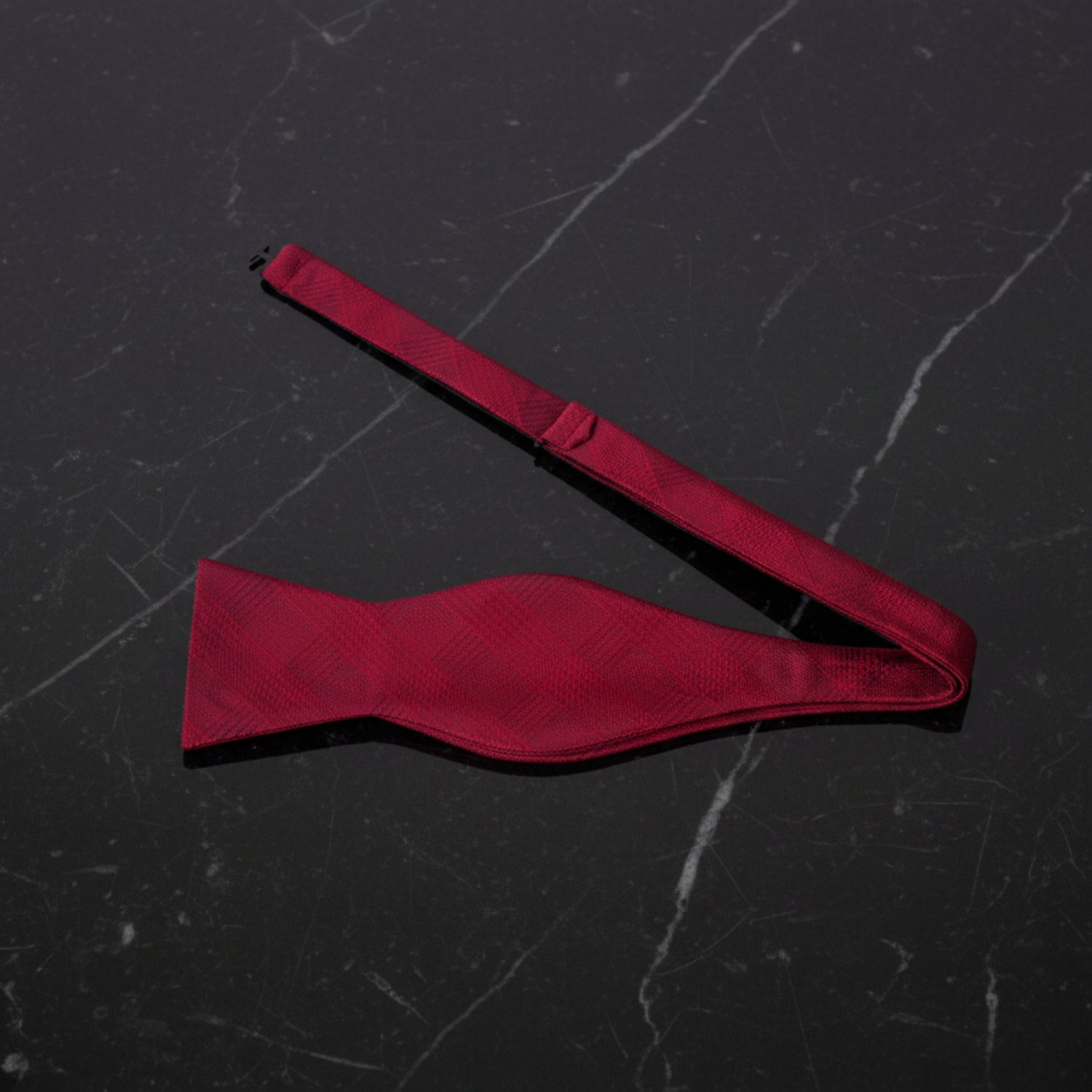 Red Stanford Plaid Self Tie Bow Tie