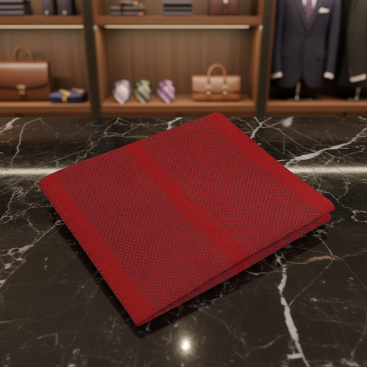 Red Stripe Pocket Square