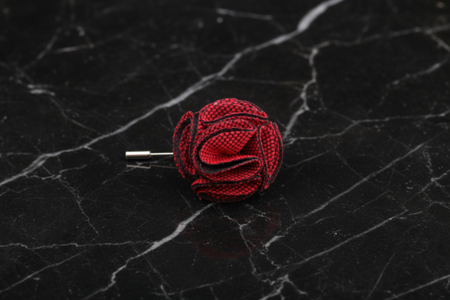 A Bright Red Textured Burst Lapel Pin||Bright Red