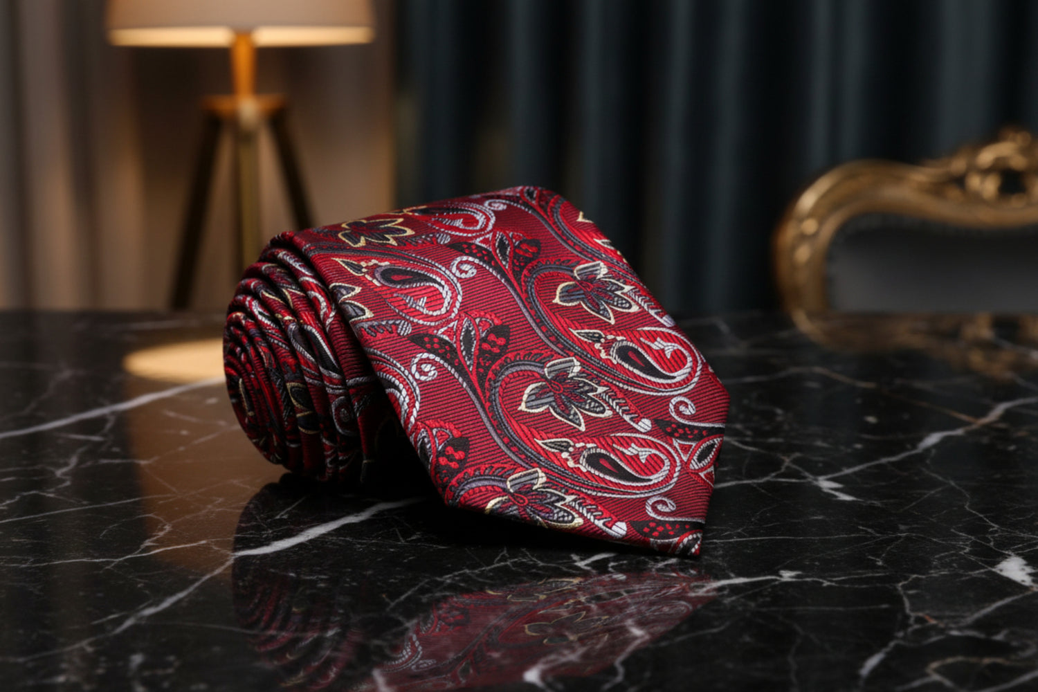 Red Paisley Tie 