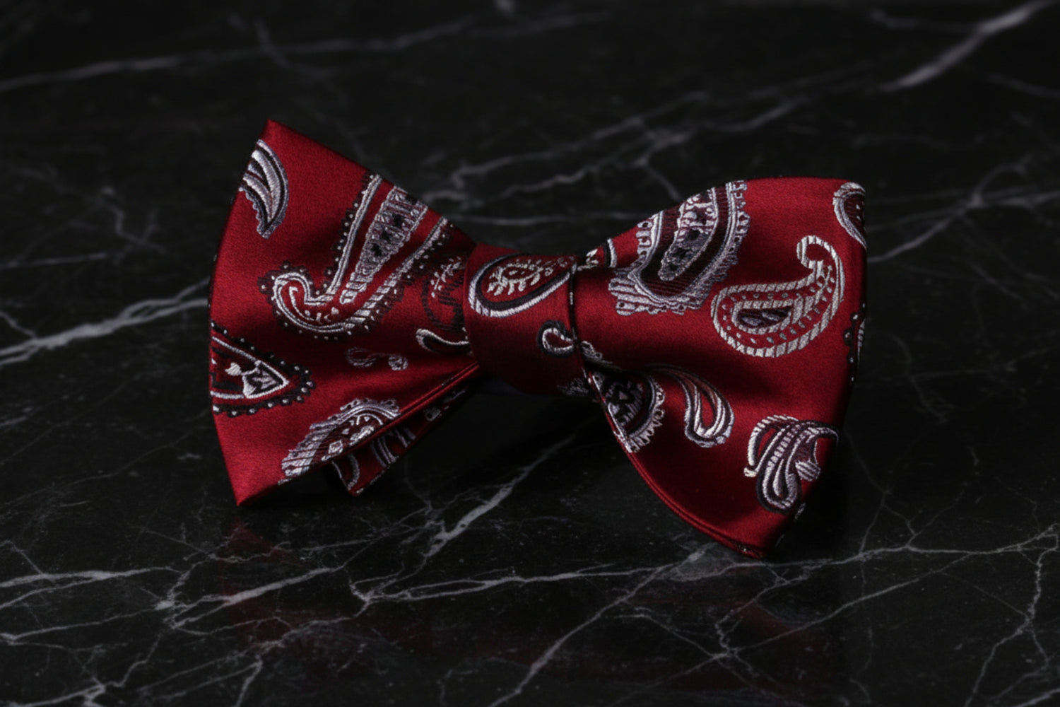 Red Paisley Bow Tie