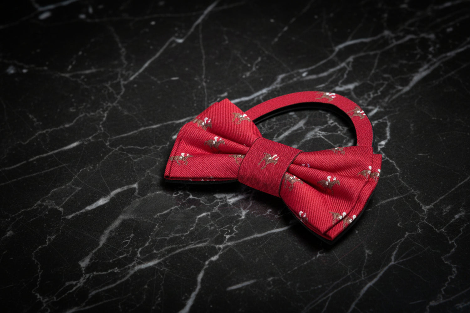Red Racehorse and Jockey Pre Tied Bow Tie