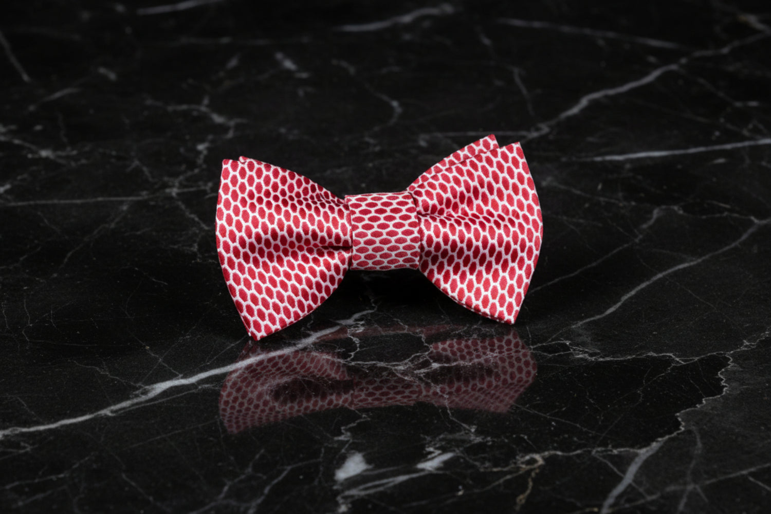 Red, White Geometric Bow Tie 