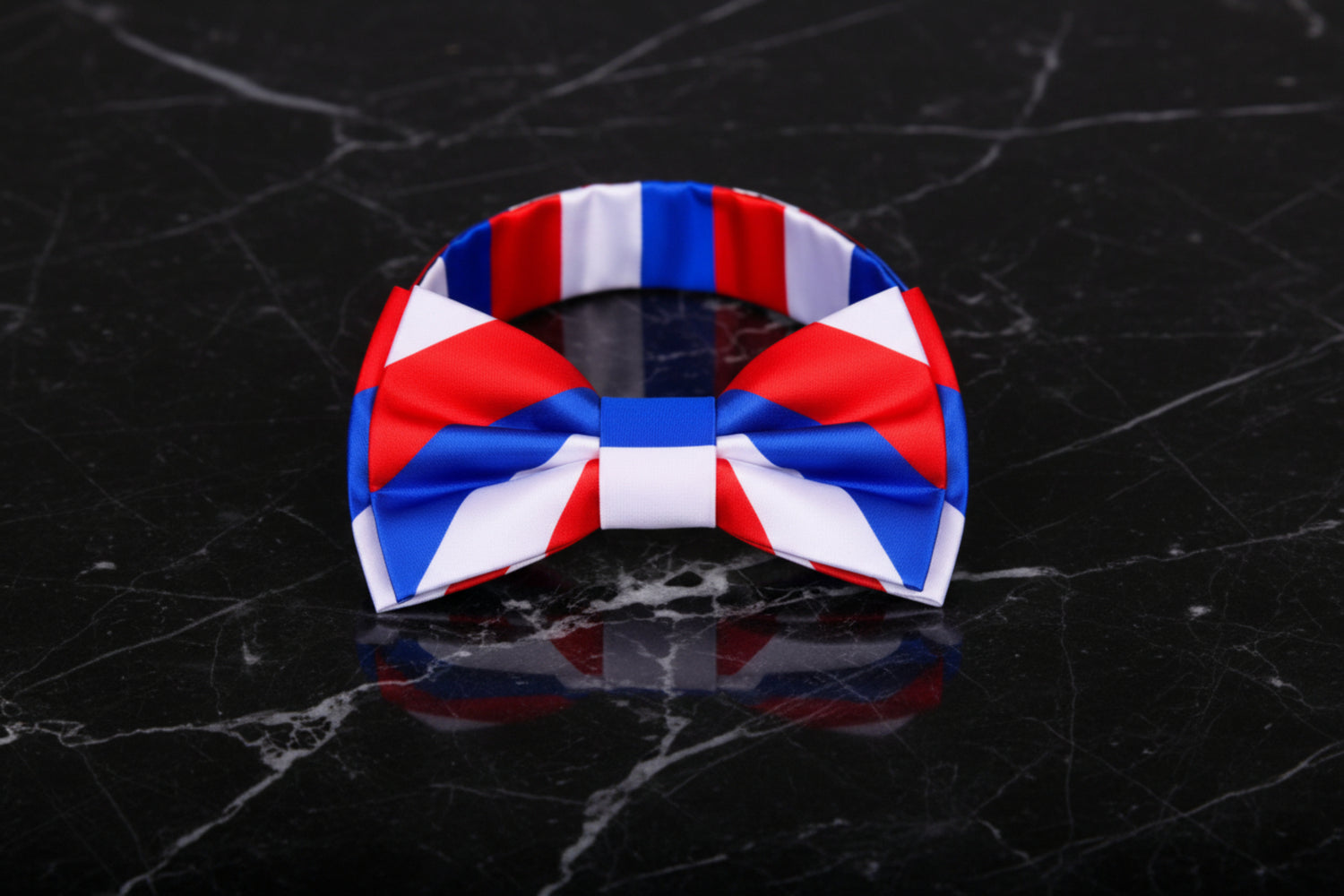 Red, White and Blue Block Stripe Bow Tie Pre Tied